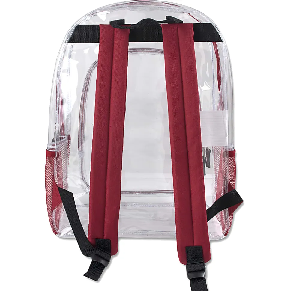 Trailmaker Heavy-Duty Clear Backpack, Red Trim