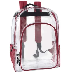 Trailmaker Heavy-Duty Clear Backpack, Red Trim