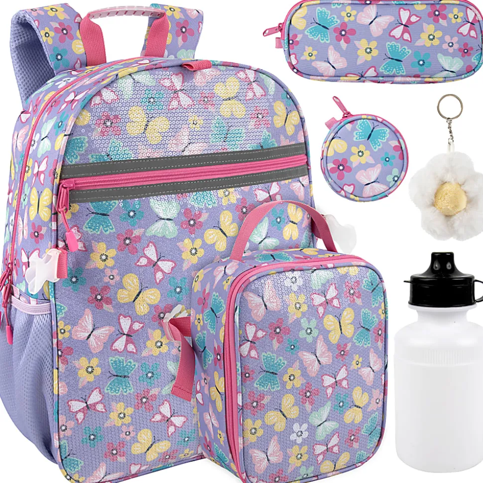 Trailmaker 6-in-1 Backpack Set, Purple Butterfly, Total Qty 1