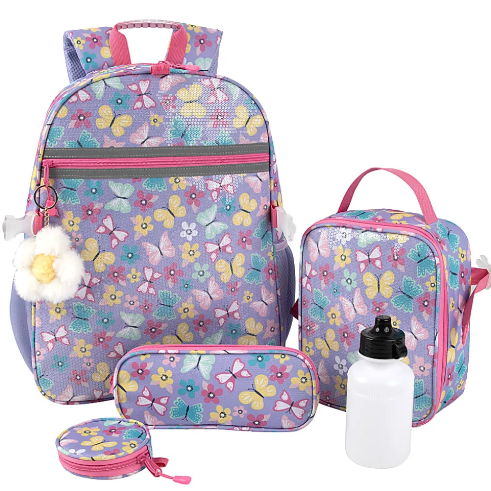 Trailmaker 6-in-1 Backpack Set, Purple Butterfly, Total Qty 1