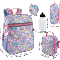 Trailmaker 6-in-1 Backpack Set, Purple Butterfly, Total Qty 1