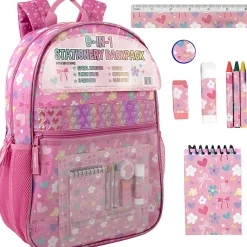 Trailmaker 9-in-1 Backpack With School Supplies, Pink Flower Print