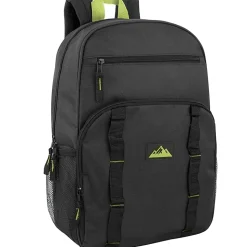 Trailmaker Mesh Side Pocket Backpacks, Black/Blue/Gray/Green, Total Qty 24