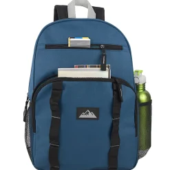 Trailmaker Mesh Side Pocket Backpacks, Black/Blue/Gray/Green, Total Qty 24