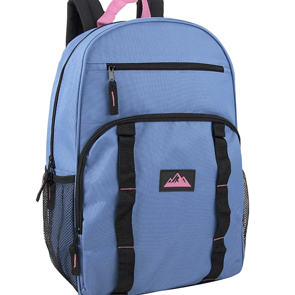 Trailmaker Mesh Side Pocket Backpacks, Pink/Purple/Blue, Total Qty 24