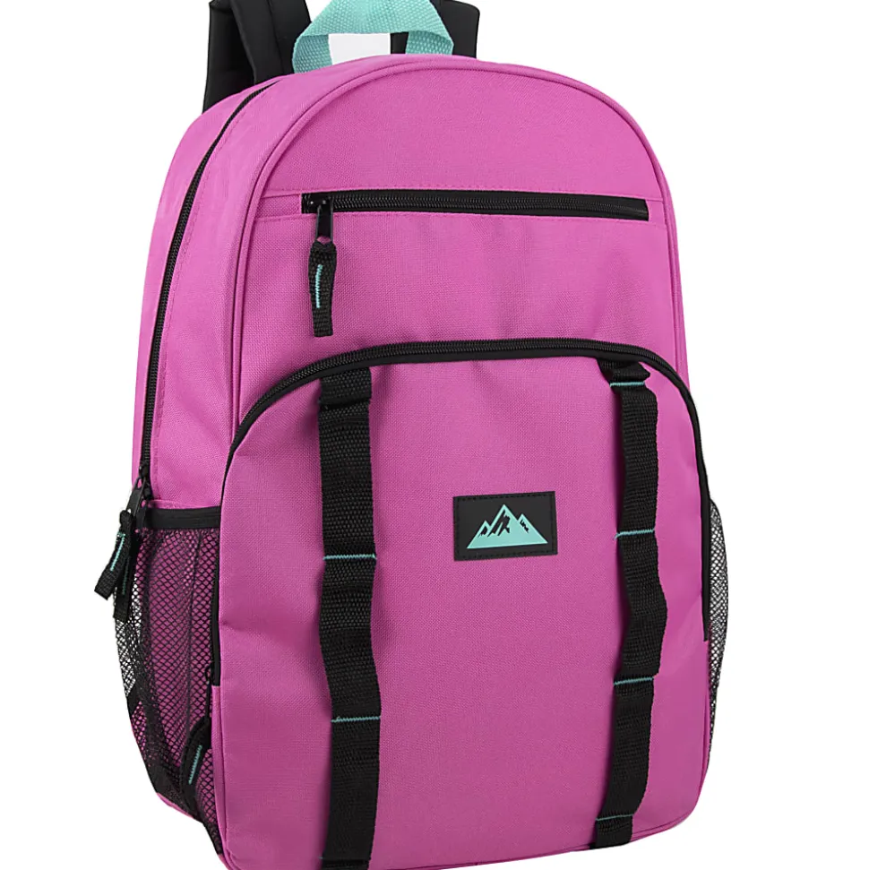 Trailmaker Mesh Side Pocket Backpacks, Pink/Purple/Blue, Total Qty 24