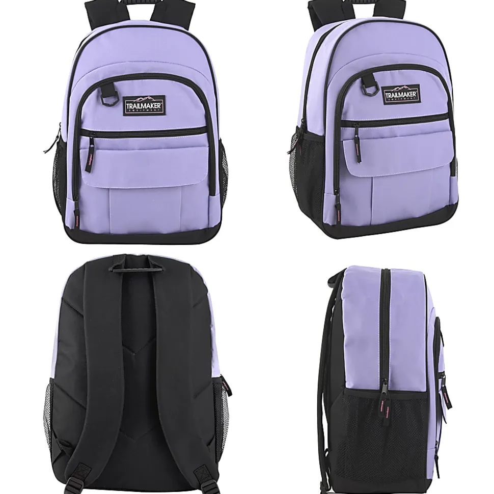 Trailmaker Multi-Pocket Backpacks, Pink/Purple/Green, Total Qty 24