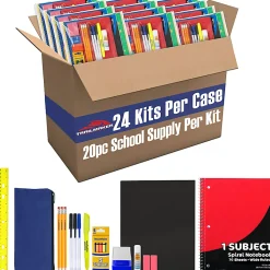 Trailmaker 20-Piece School Supply Kits, Pack Of 24 Kits