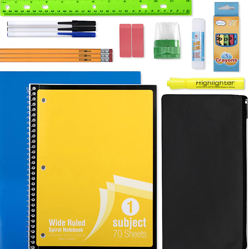 Trailmaker 20-Piece School Supply Kits, Pack Of 24 Kits