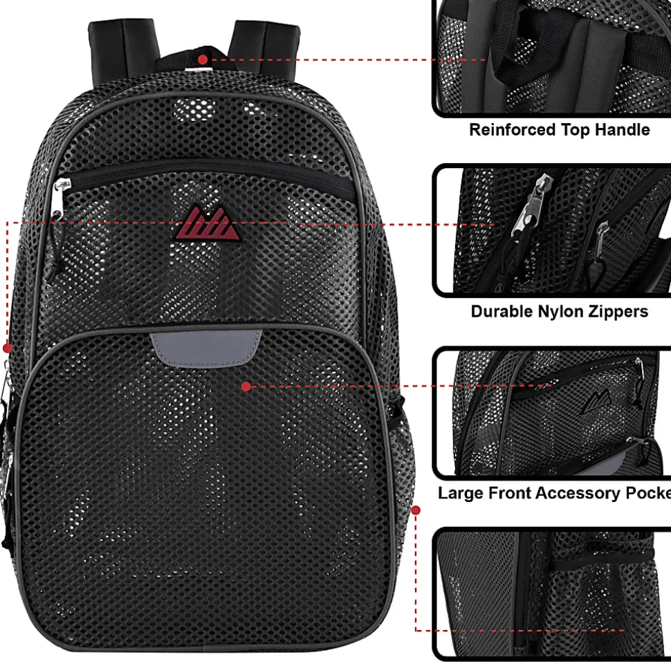 Trailmaker 8699 Pro Jersey Reflective Mesh Backpacks, Assorted Colors, Pack Of 24 Backpacks