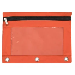 Trailmaker 3-Ring Pencil Cases, 7-1/4”H x 10”W x 1/2”D, Assorted Colors, Pack Of 100 Cases