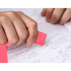 Trailmaker Rubber Erasers, 2-1/4” x 3/4", Pink, Pack Of 100 Erasers, Set Of 3 Packs