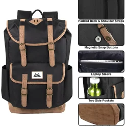 Trailmaker Scout Deluxe Drawstring Backpack, Black