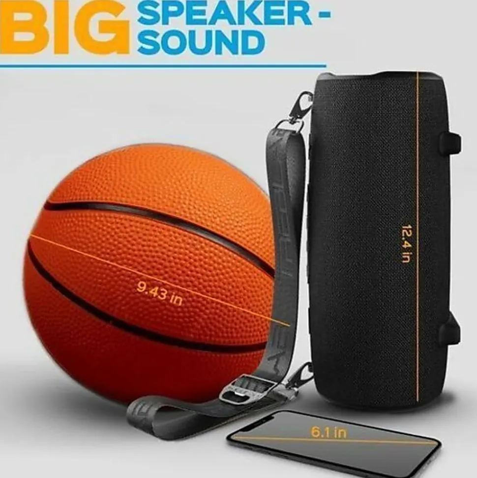 Treblab HD-Max Portable Bluetooth Speaker System - 50 W RMS - Black - 30 Hz to 16 kHz - TrueWireless Stereo - Battery Rechargeable