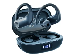 TREBLAB X3-Pro - Wireless Earbuds with Earhooks - 145H Playtime, IPX5 Waterproof Earphones - X3PROW