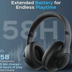 TREBLAB Z2|Over Ear Workout Headphones with Microphone|Bluetooth 5.0, ANC|Wireless Headphones  - Z2