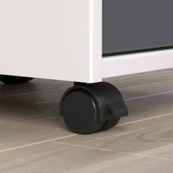 Trendfurn Omnia Narrow Roll Cart, 6 Drawers, 25-3/4” x 13-2/5”, White/Gray