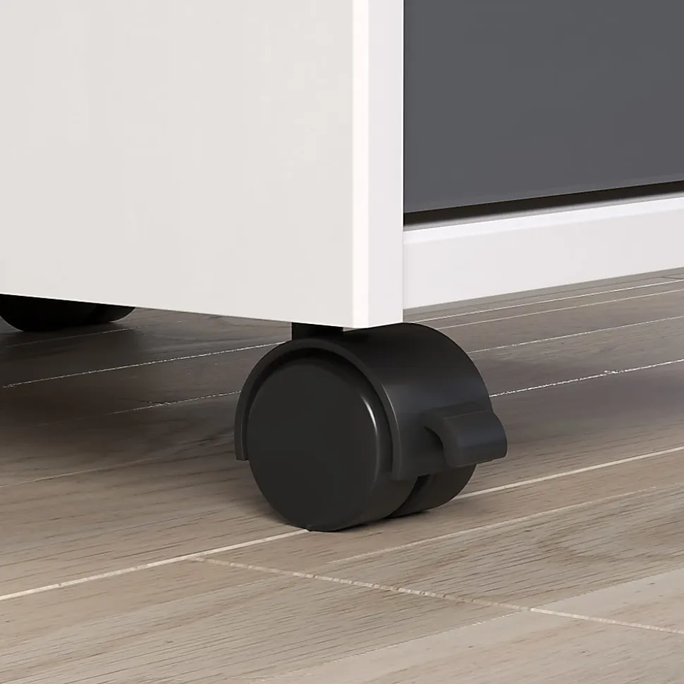 Trendfurn Omnia Narrow Roll Cart, 6 Drawers, 25-3/4” x 13-2/5”, White/Gray