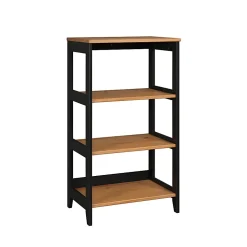 Trendfurn Streamline 36”H 3-Shelf Bookcase, Black/Natural