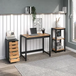 Trendfurn Torianna 3-Piece Office Set, Black/Honey