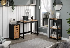 Trendfurn Torianna 3-Piece Office Set, Black/Honey