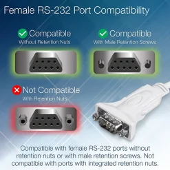 TRENDnet USB to Serial 9-Pin Converter Cable, TU-S9, USB to RS232 Serial Adapter