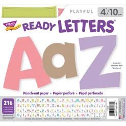 Trend 4" Playful Combo Ready Letters, Summer Morning, 216 Letters Per Pack, Set Of 2 Packs