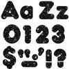 Trend Ready Letters, 4", Black Sparkle, Set Of 3 Packs