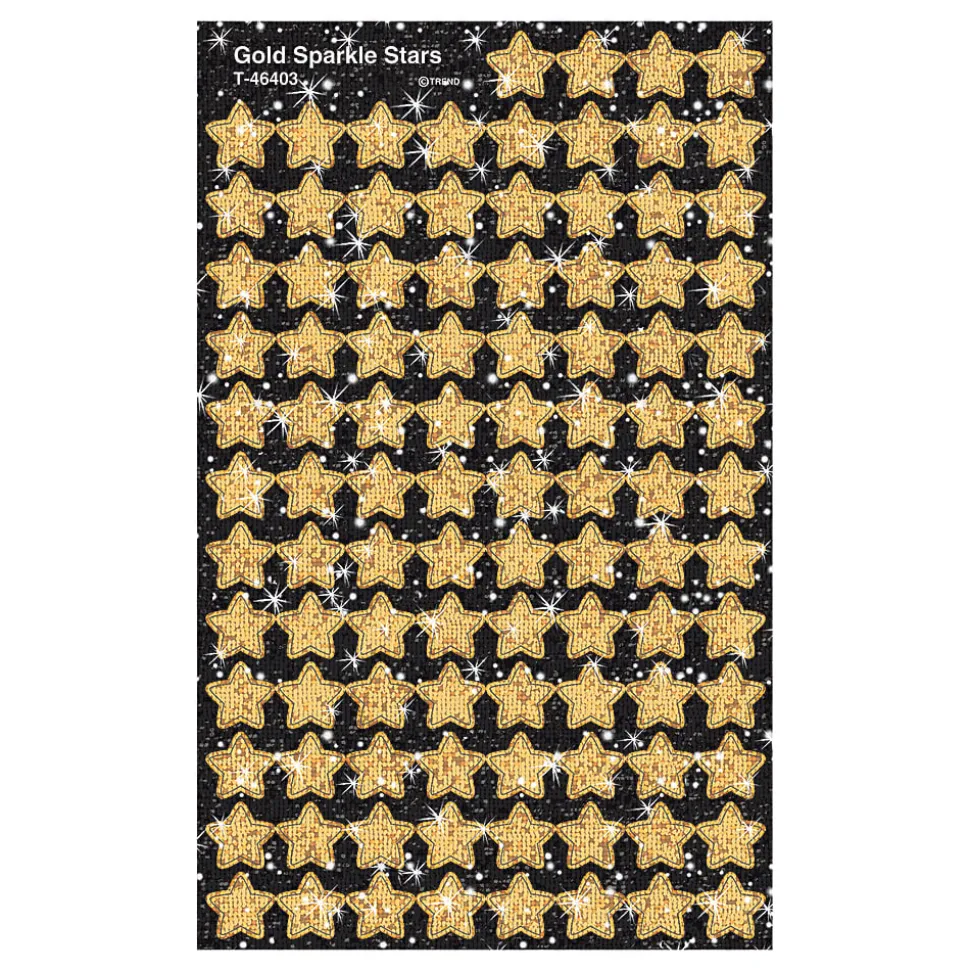 TREND superShapes Sticker Pack, Gold Sparkle Stars, Pack Of 400