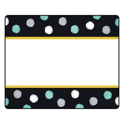 TREND Terrific Labels, 2-1/2" x 3", I Love Metal Dots, Black/White/Patina, Pack Of 25 Labels