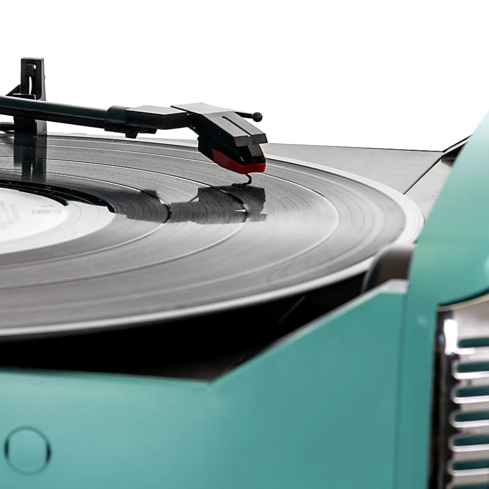 Trexonic Retro Wireless Bluetooth® Record/CD Turntable, Turquoise