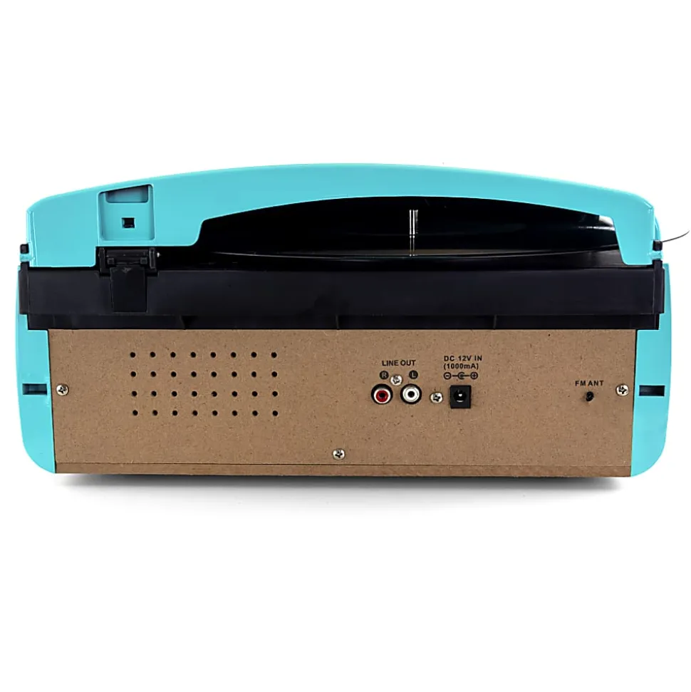 Trexonic Retro Wireless Bluetooth® Record/CD Turntable, Turquoise