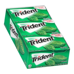 Trident® Sugar-Free Spearmint Gum, 14 Pieces Per Box, Pack Of 12 Boxes