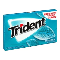 Trident® Sugar-Free Wintergreen Gum, 14 Pieces Per Pack, Box Of 12 Packs