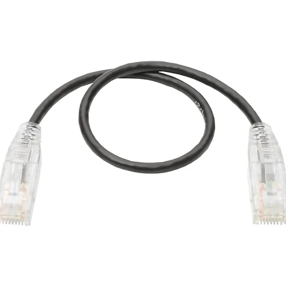 Tripp Lite Cat6 UTP Patch Cable (RJ45) - M/M, Gigabit, Snagless, Molded, Slim, Black, 1 ft. - 1 ft Category 6 Network Cable - N201S01BK
