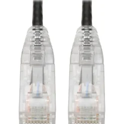 Tripp Lite Cat6 UTP Patch Cable (RJ45) - M/M, Gigabit, Snagless, Molded, Slim, Black, 1 ft. - 1 ft Category 6 Network Cable - N201S01BK