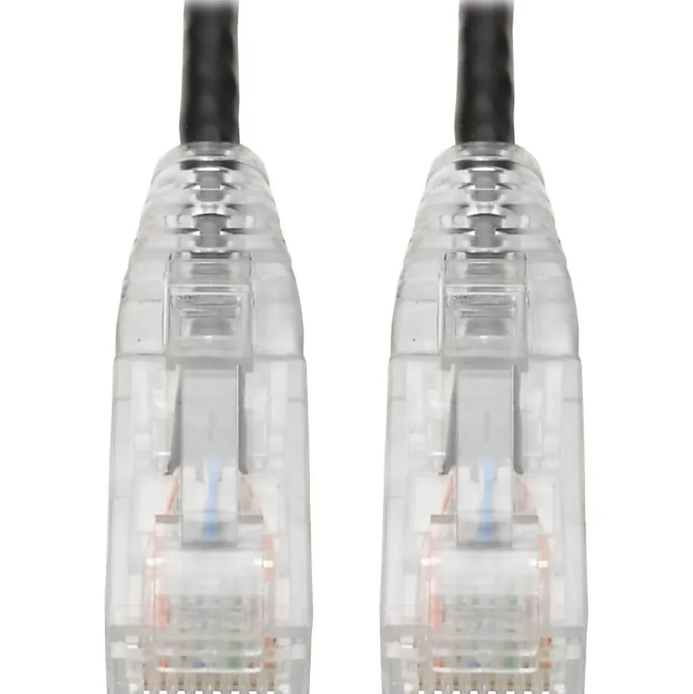 Tripp Lite Cat6 UTP Patch Cable (RJ45) - M/M, Gigabit, Snagless, Molded, Slim, Black, 1 ft. - 1 ft Category 6 Network Cable - N201S01BK
