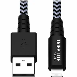 Tripp Lite Heavy Duty Lightning to USB Charging Cable Sync/Charge Apple iPhone iPad 3ft 3' - 1x Lightning Male Proprietary Connector - M100003HD