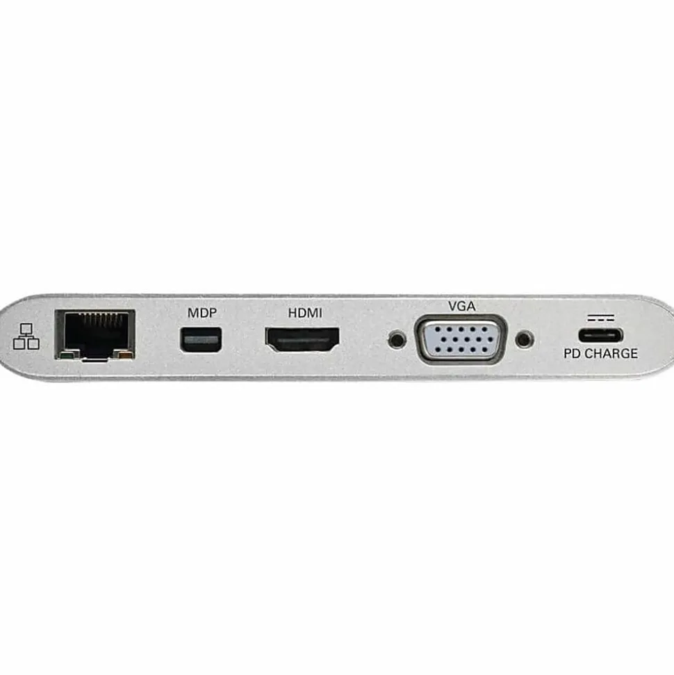 Tripp Lite USB-C Docking Station w/ USB-A , HDMI, VGA, mDP, Gbe, Memory Cards 3.5mm, USB C PD Charging 4K @ 30Hz - - U442DOCK1