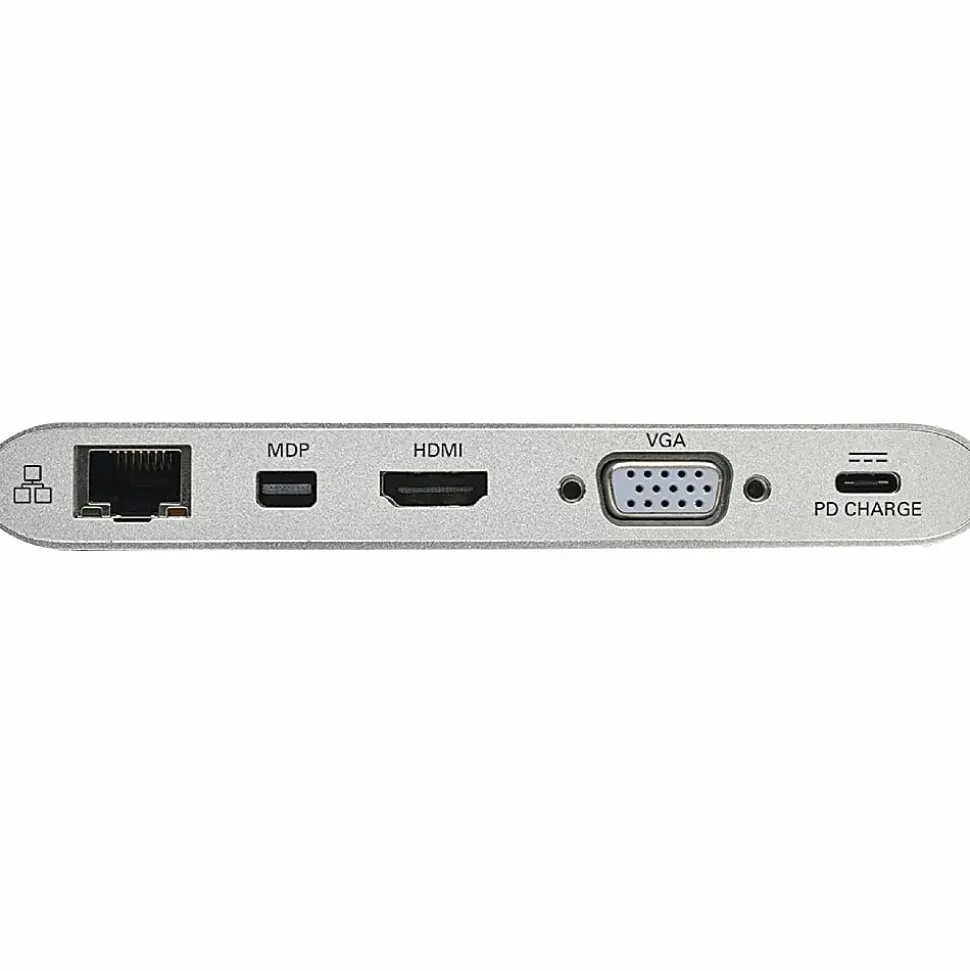 Tripp Lite USB-C Docking Station w/ USB-A , HDMI, VGA, mDP, Gbe, Memory Cards 3.5mm, USB C PD Charging 4K @ 30Hz - - U442DOCK1