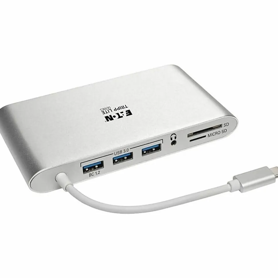 Tripp Lite USB-C Docking Station w/ USB-A , HDMI, VGA, mDP, Gbe, Memory Cards 3.5mm, USB C PD Charging 4K @ 30Hz - - U442DOCK1
