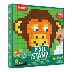 Trodat Pixel Stamp Art Coloring Book, Animals, Total Qty 1