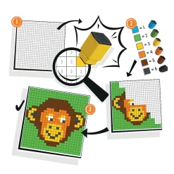 Trodat Pixel Stamp Art Coloring Book, Animals, Total Qty 1