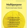 Tronex Flock-Lined Rubber Latex Multipurpose Gloves, Medium, Yellow, Pack Of 24