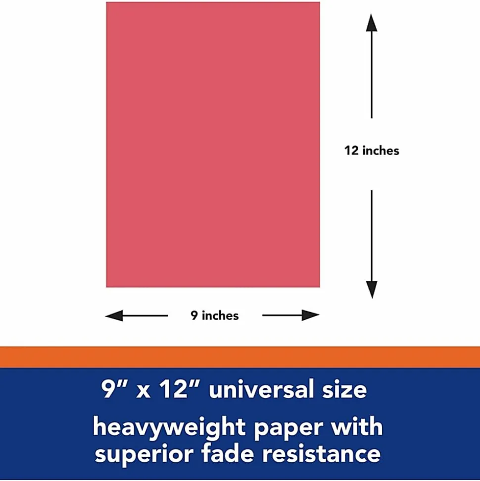 Tru-Ray® Construction Paper, 50% Recycled, 9" x 12", Festive Red, Pack Of 50