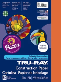 Tru-Ray® Construction Paper, 50% Recycled, 9" x 12", Orange, Pack Of 50