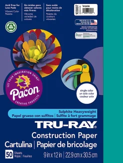 Tru-Ray® Construction Paper, 50% Recycled, 9" x 12", Turquoise, Pack Of 50