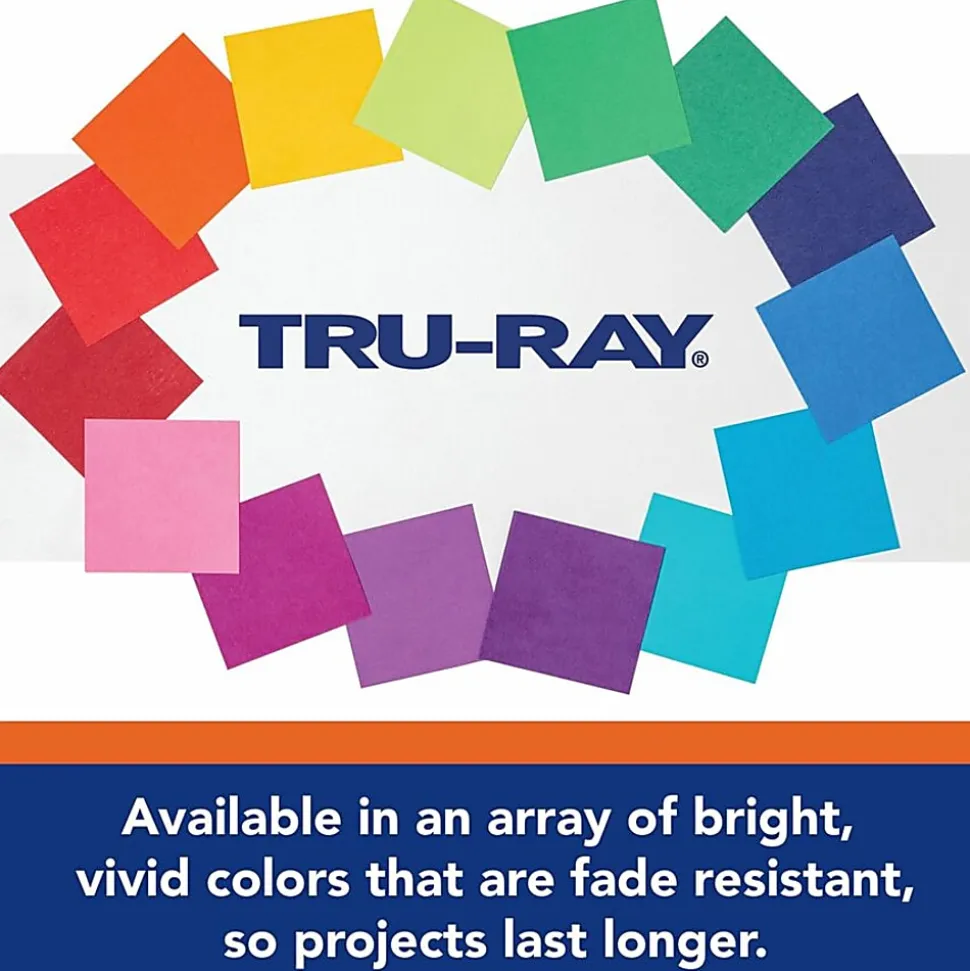 Tru-Ray® Construction Paper, 50% Recycled, 9" x 12", Royal Blue, Pack Of 50