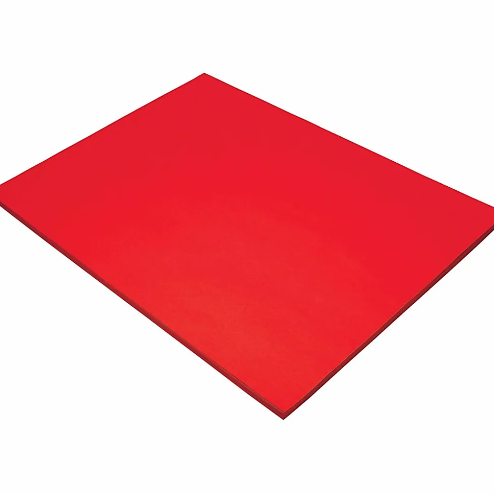 Tru-Ray® Construction Paper, 50% Recycled, 18" x 24", Festive Red, Pack Of 50