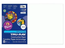 Tru-Ray® Construction Paper, 50% Recycled, 12" x 18", White, Pack Of 50